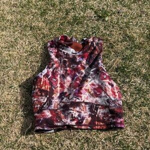 lululemon athletica Abstract Floral Cropped Tank - Red, Burgundy, White